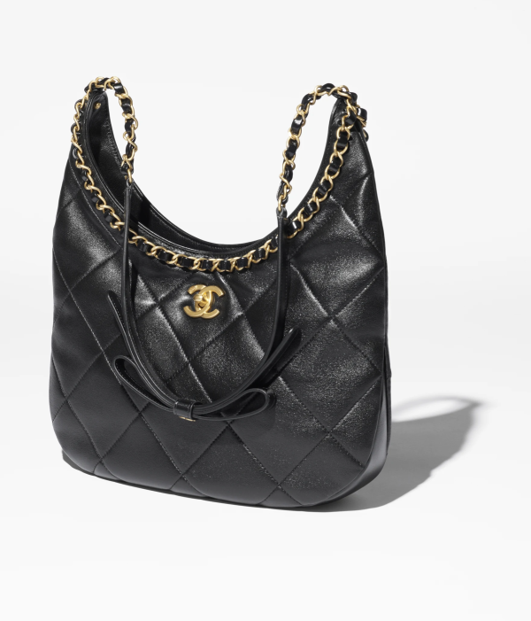 CHANEL Hobo Handbag Caviar & Gold-Tone Metal