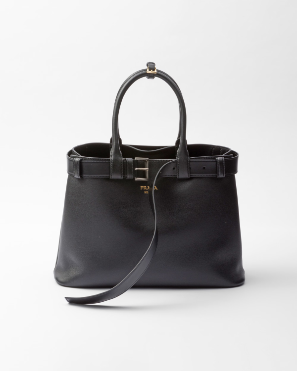 Prada Buckle 1BA416 Large Leather Drawstring Bag 2