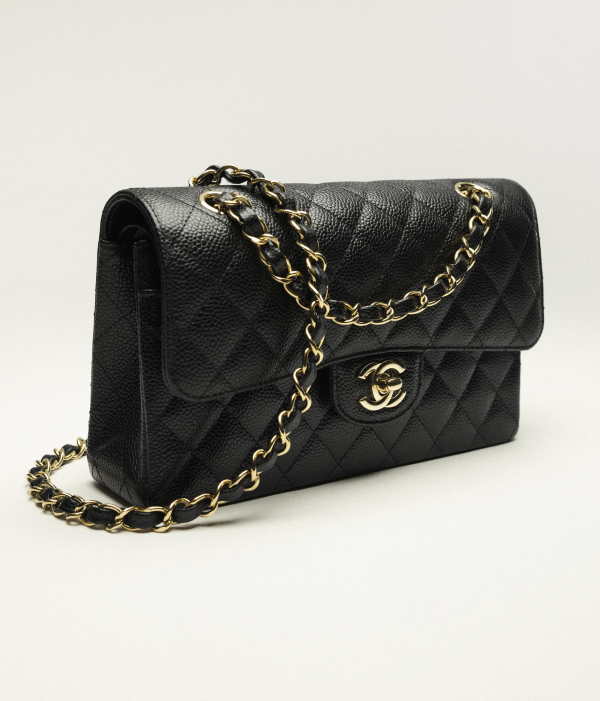 CHANEL Small Classic Handbag Grained Calfskin & Gold-Tone Metal 3