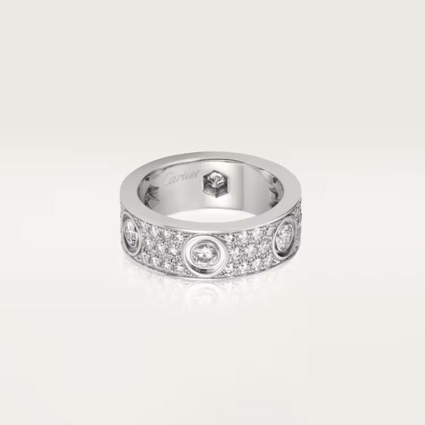Cartier LOVE ring, classic model, paved, 6 diamonds