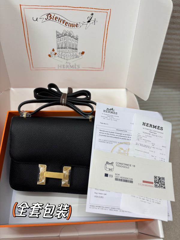 Hermès Constance 18 Black Togo Gold Hardware