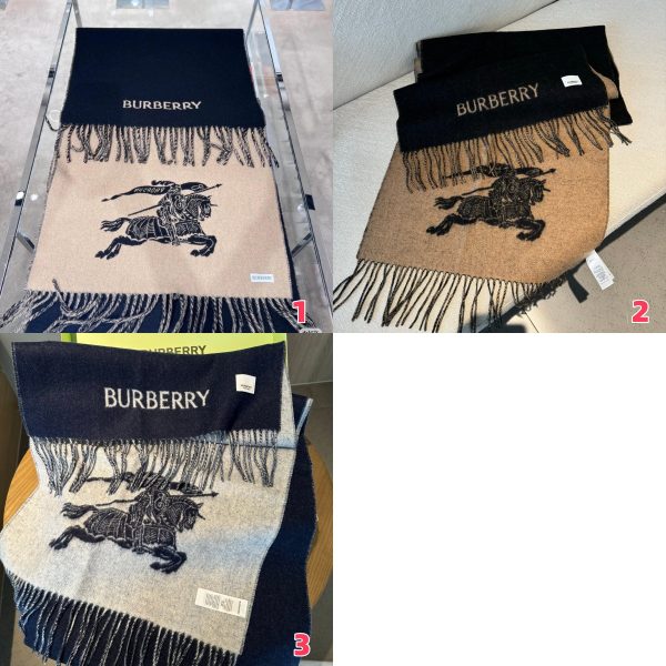 Burberry Reversible EKD Cashmere scarf 32x180cm 100% wool